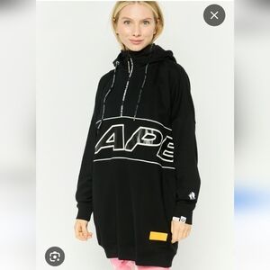 AAPE Black Hoodie with Logo Size Xxs Color Black /white